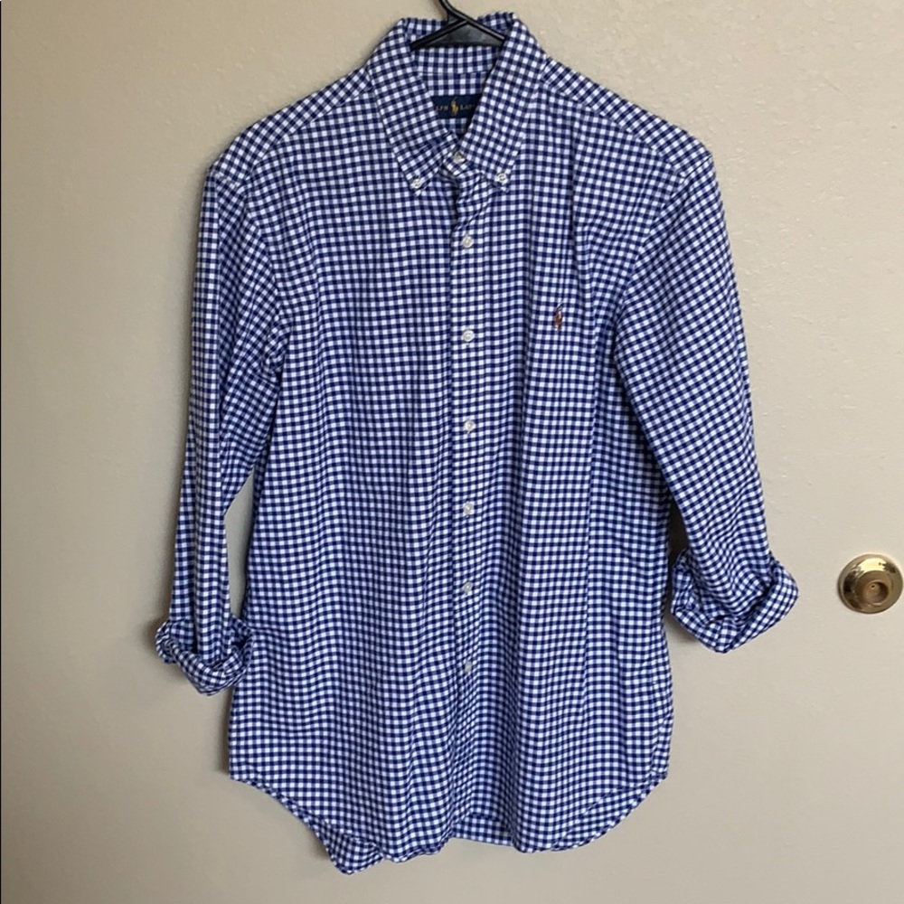 Blue striped Ralph Lauren dress shirt